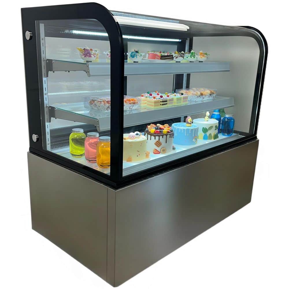 Elite Kitchen Supply 48 in. 14.1 cu. ft. Commercial Refrigerated Bakery Refrigerator Showcase NSF EW48R Black