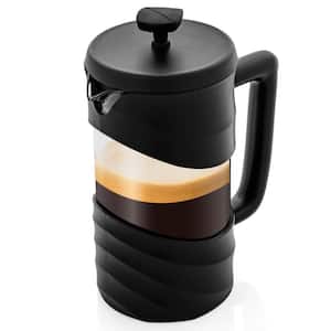 4-Cup Black French Press Coffee Maker with 4-Level Mesh Filter