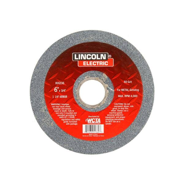 Lincoln Electric 6 in. x 3/4 in. 36-Grit Bench Grinding Wheel