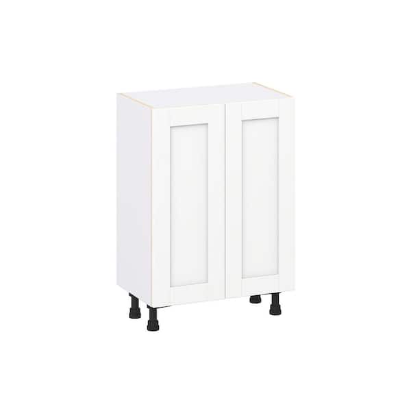 Milton 24 in. W x 14 in. D x 34.5 in. H Assembled Shaker Base Kitchen Cabinet in Bright White with 3 Inner Drawers