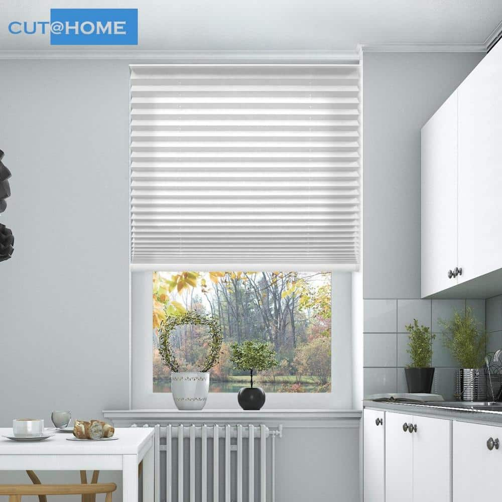 BlindsAvenue Cut At Home Adjustable Width Pleated Shade 1.5 In. Pleat ...