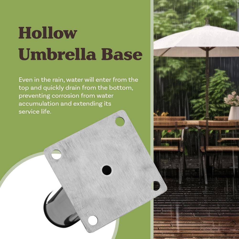 Stainless Steel Adjustable Inground Patio Umbrella Base