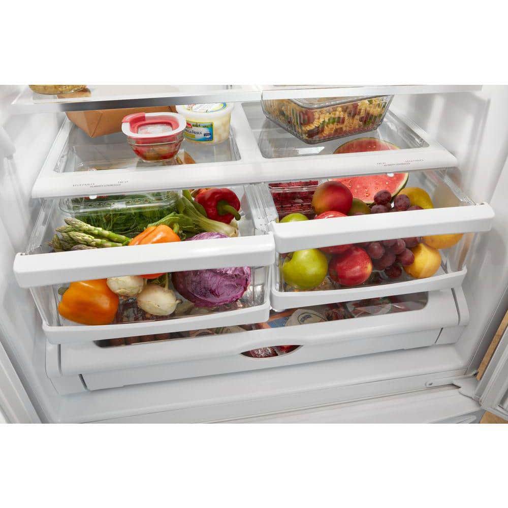 Whirlpool 36" Wide Black Stainless Steel French Door Refrigerator