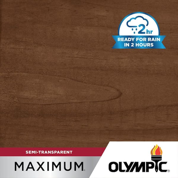 Olympic Maximum 5 gal. ST-2029 Walnut Semi-Transparent Exterior Stain and Sealer in One Low VOC