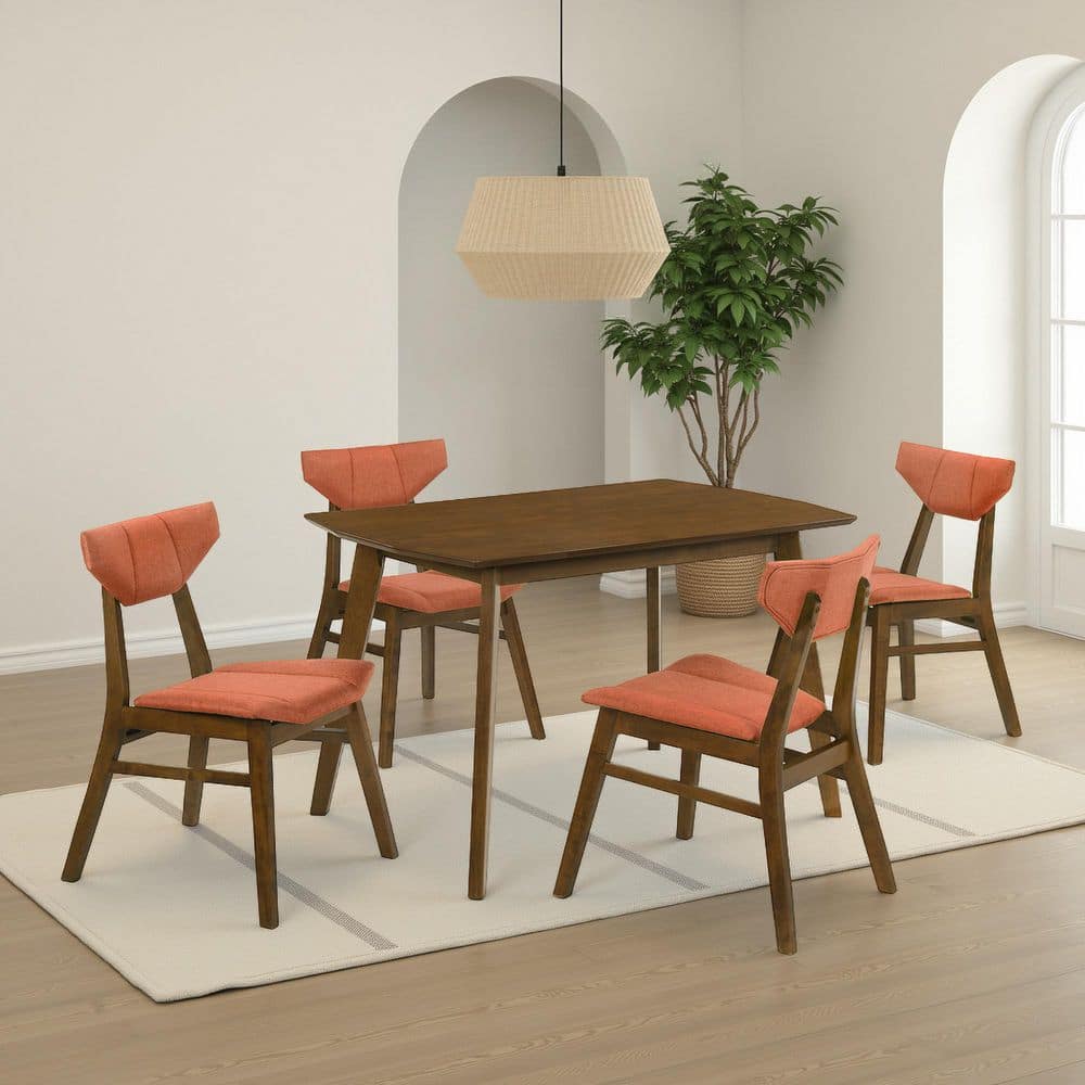 Amaris Poppy Upholstered Dining Chair in Walnut Finish (Set of 4) price history on PriceWatchPro