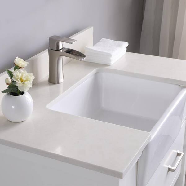 Altair Georgia 36 In Bathroom Vanity White With Composite Carrara Top Basin 537036 Wh Aw Nm - Offset Bathroom Vanity Drainage Altair Georgia 36 In Bathroom Vanity White With Composite Carrara Top Basin 537036 Wh Aw Nm - Offset Bathroom Vanity Drainage