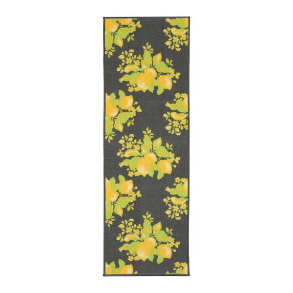 Ottomanson Glamour Collection Non-Slip Rubberback Lemons Design