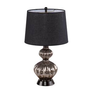 Lawrence 24 .50 in. Silver Table Lamp with Black Shade