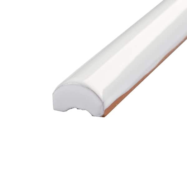 Santorini Torello Blanco 7/8 in. x 7-7/8 in. Glossy Ceramic Wall Tile Trim