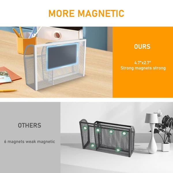 YWC-Magnetic Dry Erase Marker Holder, Orange Magnetic Pencil Cup Orange Locker Organizer Pencil Storage Cup With Strong Magnet Marker Pen Basket