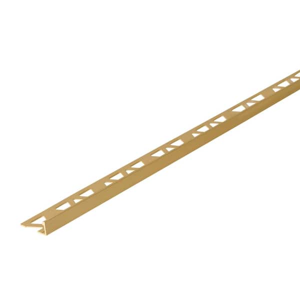 Brushed Gold Anodized 1.13 in. W x 96 in. L Aluminum 3/8 in. Tile Edge Trim