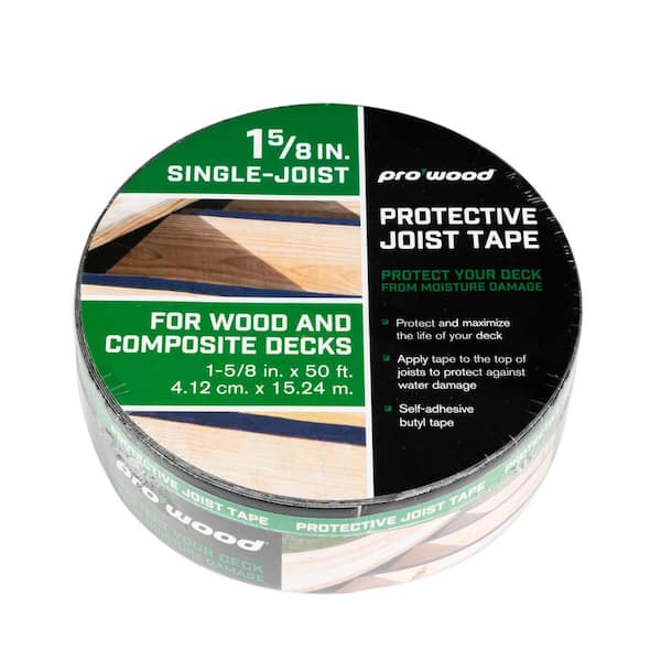 ProWood 1-5/8 in. x 50 ft. Black Butyl Deck Joist Tape for under Decking Board (18-Pack)