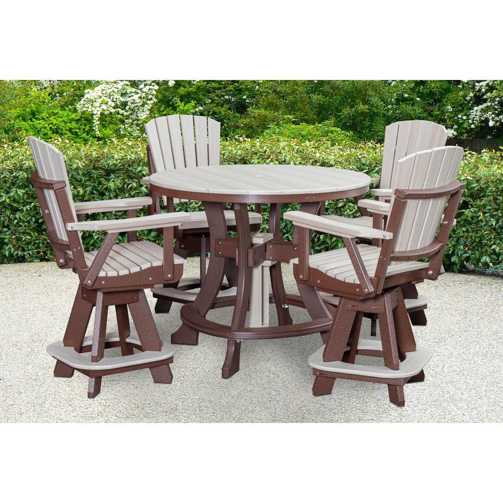 Adirondack Series Tudor Brown 5 Piece Poly Resin Round Counter Height Dining Set price history on PriceWatchPro
