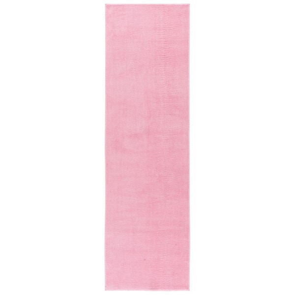 Loft 2 ft. x 7 ft. Pink Modern Solid Washable Runner Rug