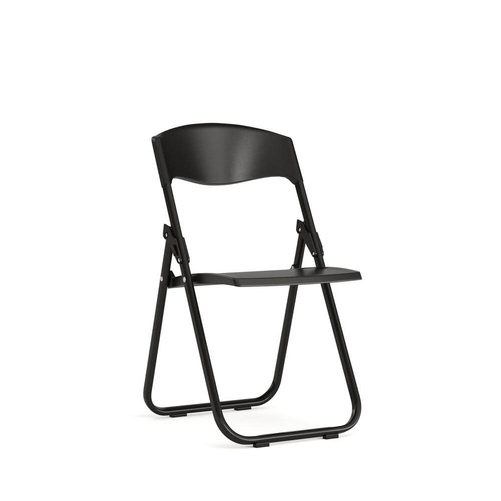 Hercules Series 32.25" Black Metal Armless Reception Chair