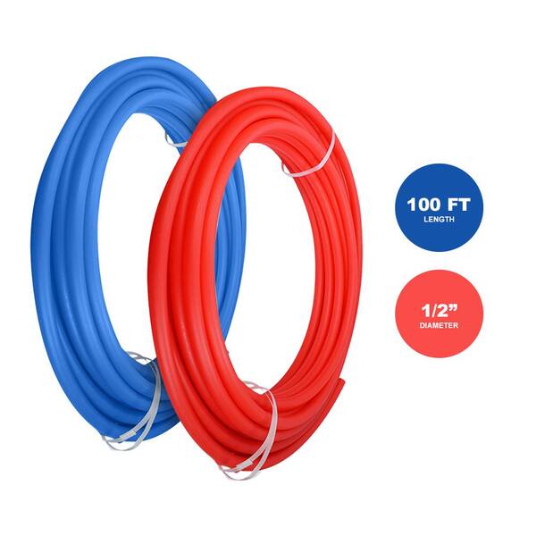 200ft Blue&Red  PEX  Pipe/Tubing  with Free Cutter Efield 2 rolls 3/4" x 100ft 