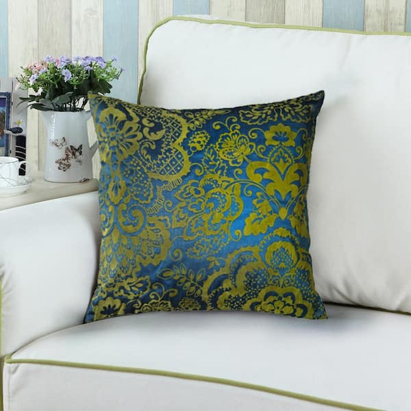 Unbranded Contemporary Linden Lapis 18 in. x 18 in. Square Decorative Accent Pillow (2-Pack)