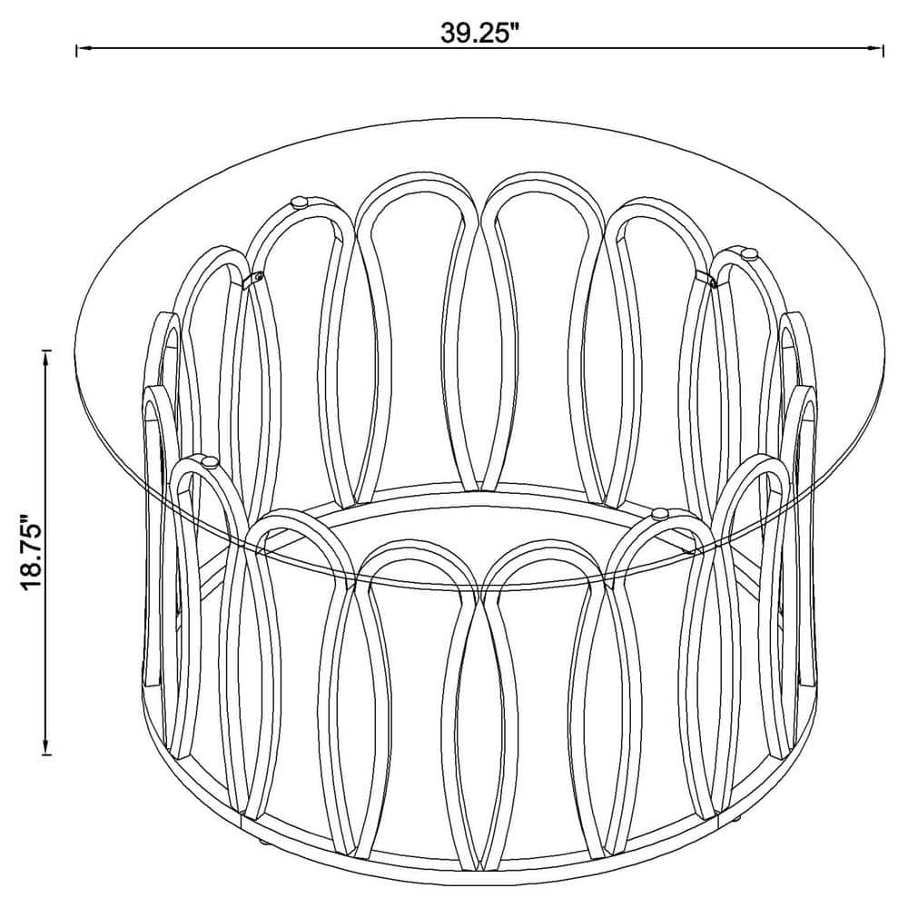 Gold and Glass Round Contemporary Coffee Table