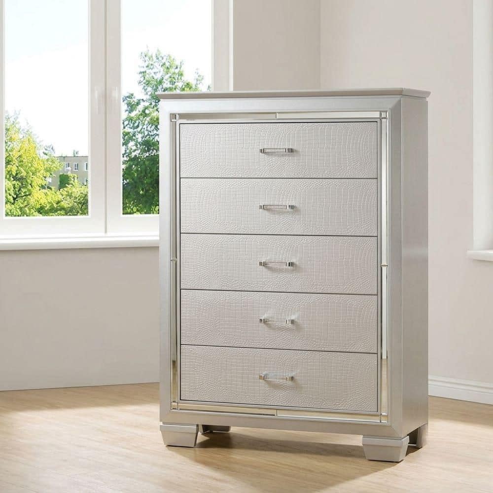 Bellanova Silver Contemporary Style Chest of Drawers