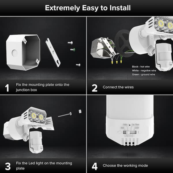 SANSI 18-Watt 1800 Lumens 180° White Motion Sensor Outdoor