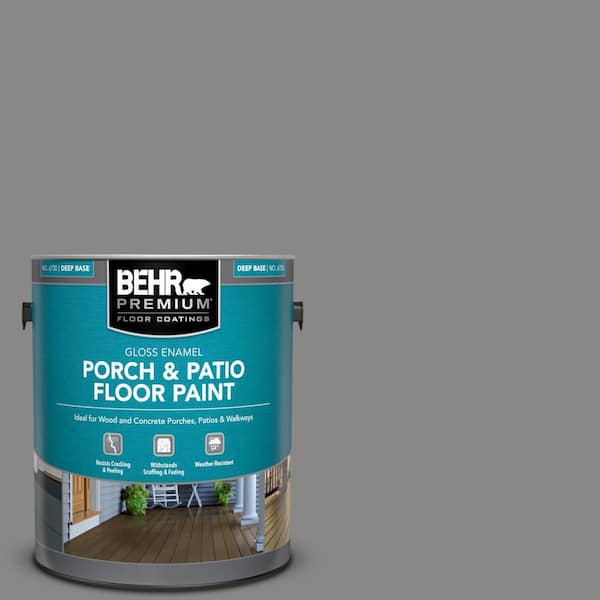BEHR PREMIUM 1 gal. #PPU26-04 Falcon Gray Gloss Enamel Interior/Exterior Porch and Patio Floor Paint