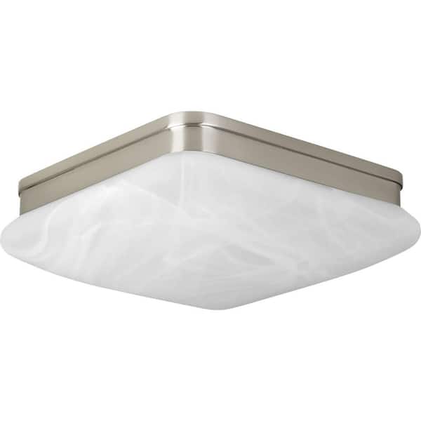 Progress Lighting Appeal Collection 2-Light Brushed Nickel Flushmount with Alabaster Glass