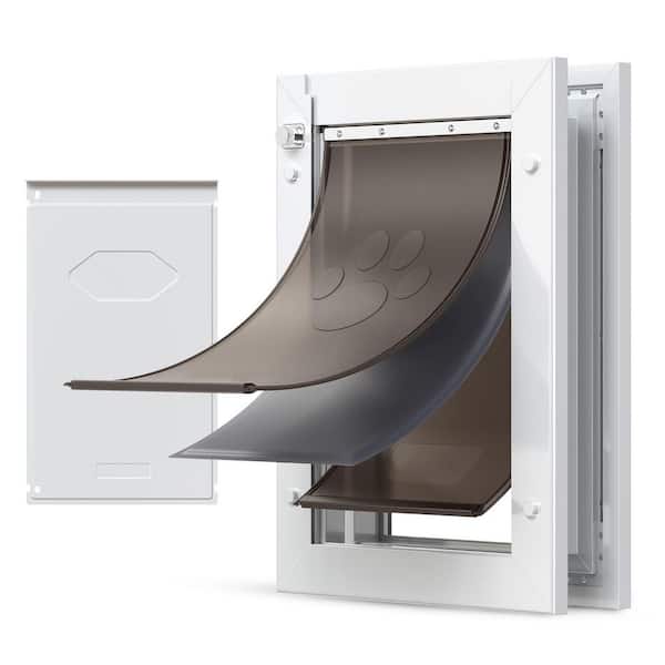Pet Door, Medium, with Three Magnetic Flaps and Metal Frame, Strong and Weatherproof Dog Door, 8.25 W x 12.25 H