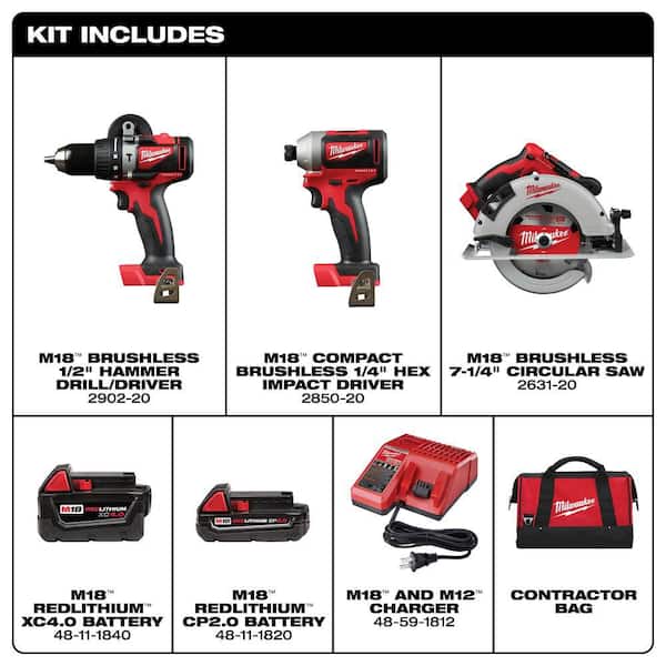 Milwaukee M18 18V Lithium-Ion Brushless Cordless Hammer Drill