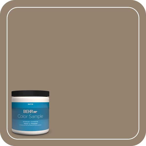 BEHR PREMIUM PLUS 8 oz. Home Decorators Collection #HDC-AC-14 Bristol Beige Satin Enamel Interior/Exterior Paint & Primer Color Sample