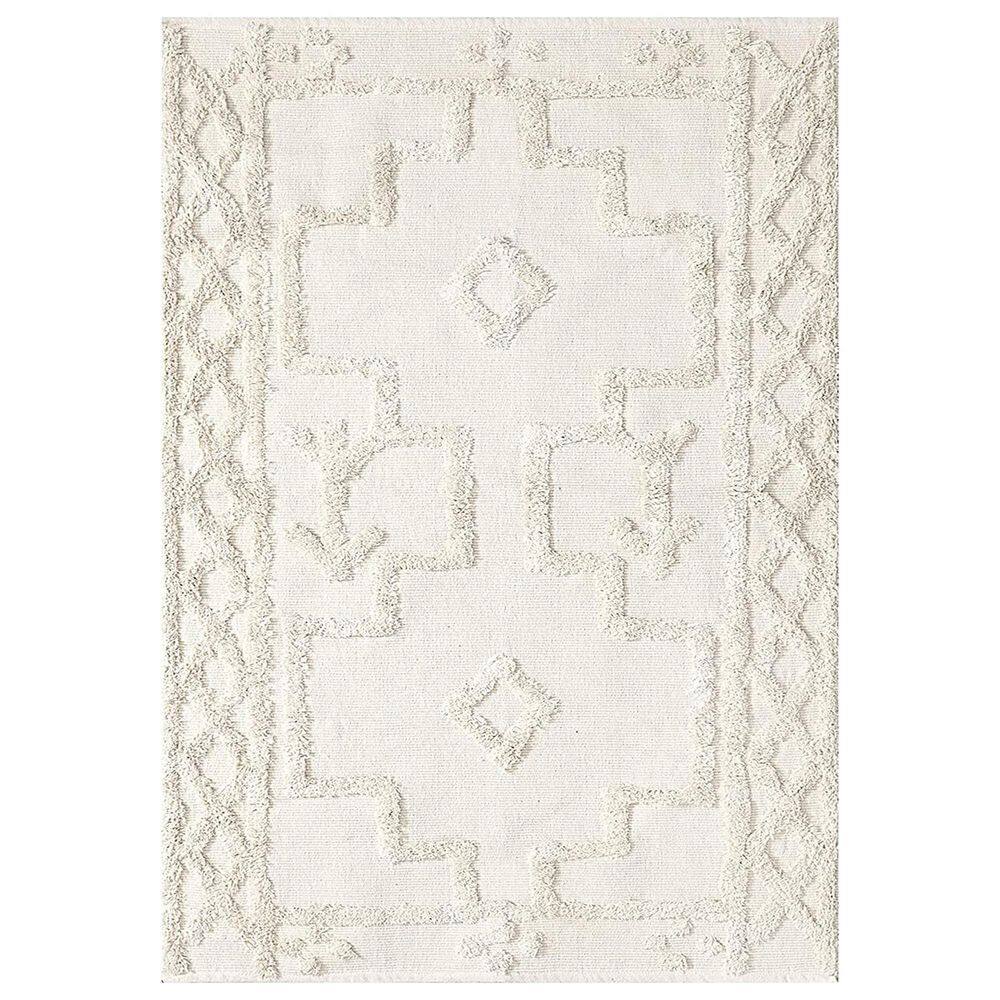 Beige Cotton 4 ft. x 6 ft. Geometric Indoor Area Rug
