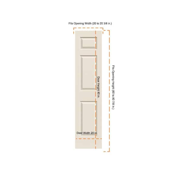 JELD-WEN 20 in. x 80 in. Colonist Primed Textured Molded Composite