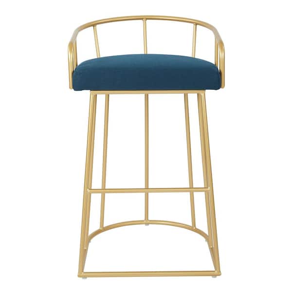 OSP Home Furnishings Luna 30 in. Azure with Gold Base Bar Stool