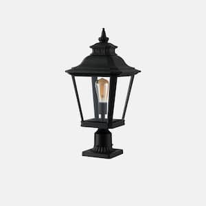 Black 1-Light Outdoor Hardwired Wall Lantern Sconce Outdoor Porch Large Wall Light Fixtures with Clear Beveled Glass