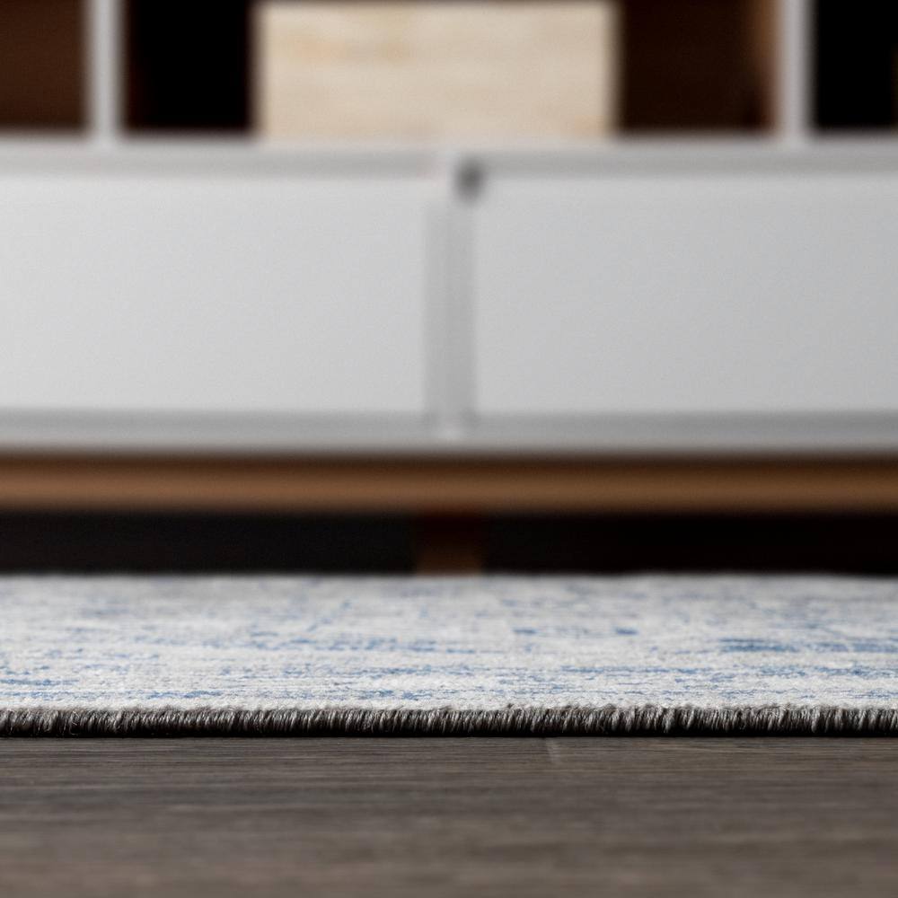 Modern Gray and Navy Flat Woven Synthetic 3' x 5' Area Rug