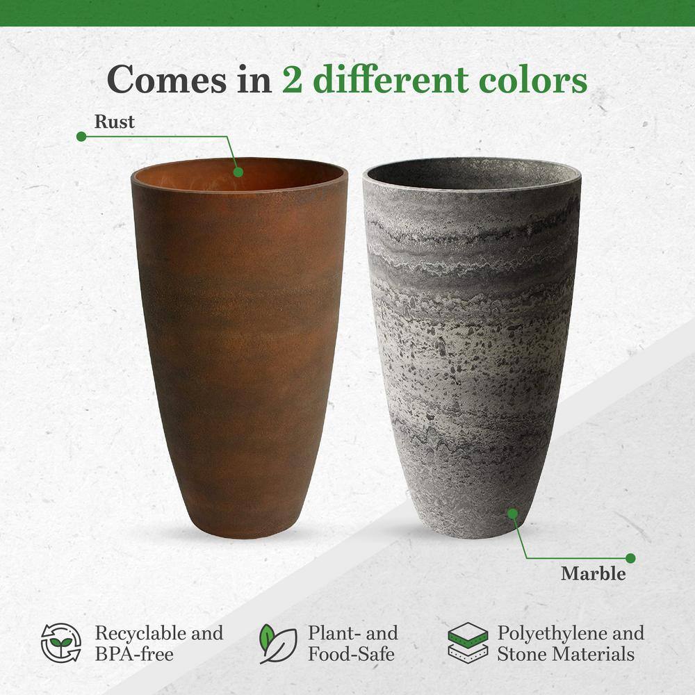 Acerra Gray and White Composite Outdoor Vase Planter
