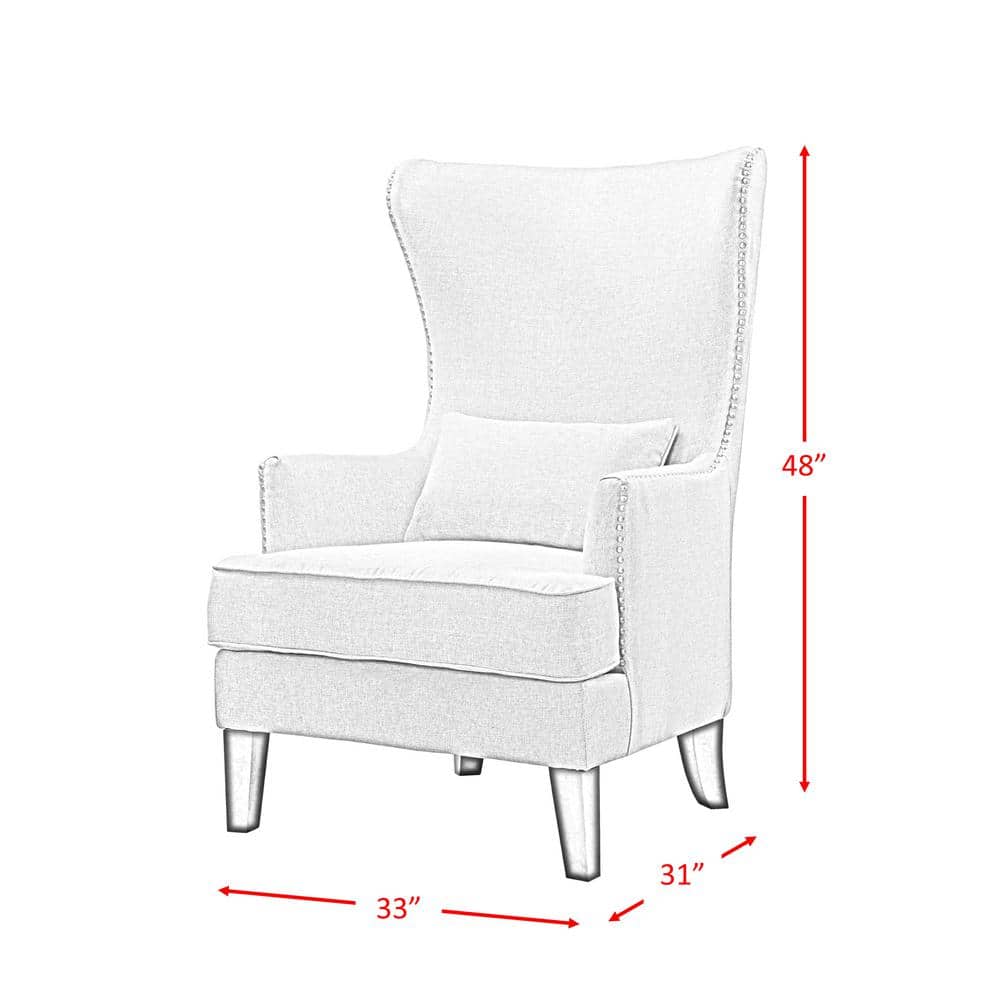 Heirloom Teal High-Back Accent Chair with Studded Trim