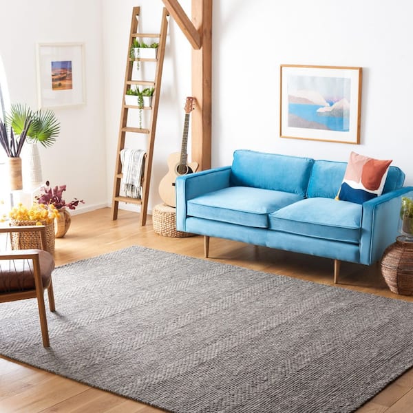 Marbella 9 ft. x 12 ft. Dark Gray Geometric Area Rug