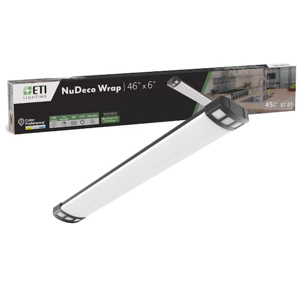 NuDeco 4 ft. x 6 in. Modern Black Craftsman Style LED Wrap Light Fixture 4500LM 60-Watt 120V Adjustable CCT Dimmable