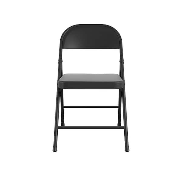 SmartFold Black Steel Seat Folding Chair (Set of 4)