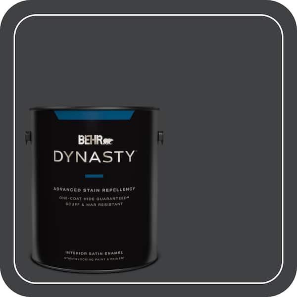 BEHR DYNASTY 1 gal. #750F-7 Deep Space Satin Enamel Interior Stain-Blocking Paint & Primer