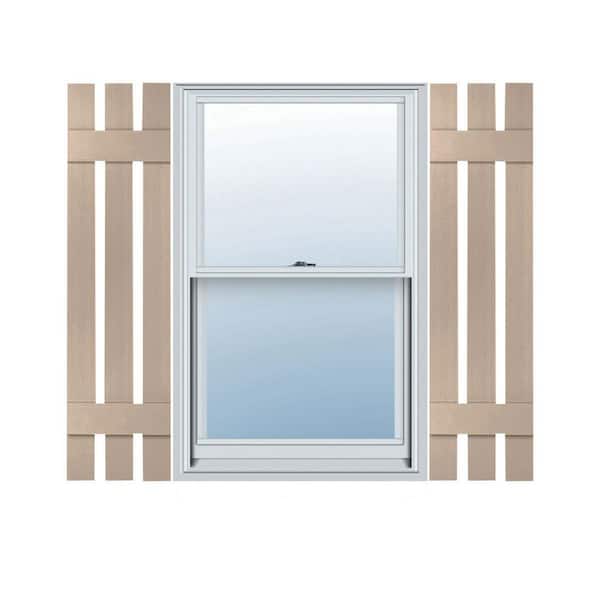 Builders Edge 12 in. W x 52 in. H TailorMade Three Board Spaced (2 Batten), Board-n-Batten Shutters - Wicker