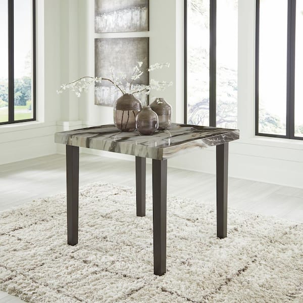 Jazmore Contemporary Brown/Beige Faux Marble 42 in. 4 Legs Dining Table Seats 4