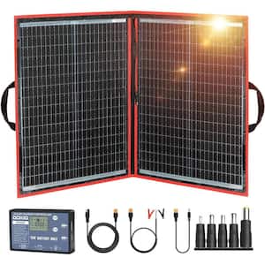 110-Watt Portable Foldable Solar Panel with 2 USB Output Sollar Controller, 12V Batteries and Power Station