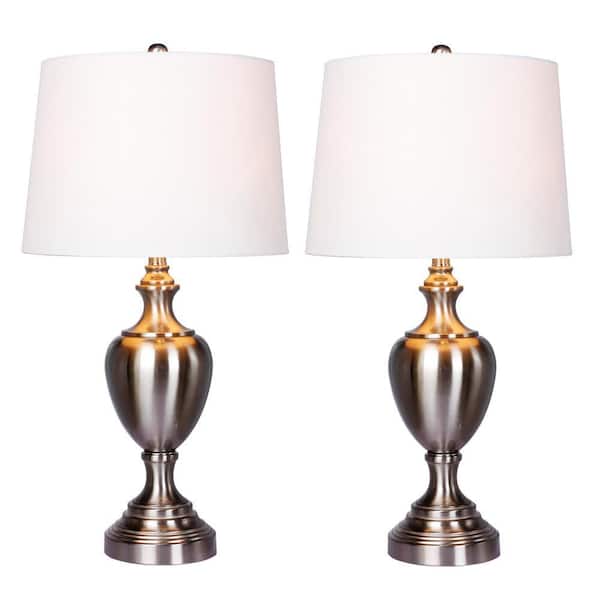 30 in. Urn with Pedestal Base Metal Table Lamp (2-Pack)
