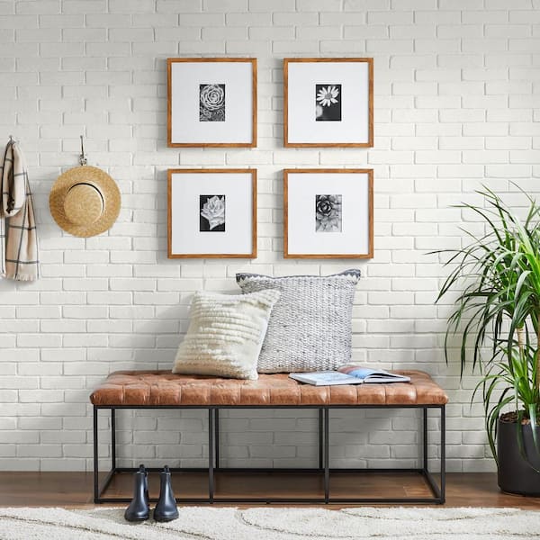 16 in. x 16 in. Matted to 5 in. x 7 in. Walnut Gallery Wall Picture Frames (Set of 4)