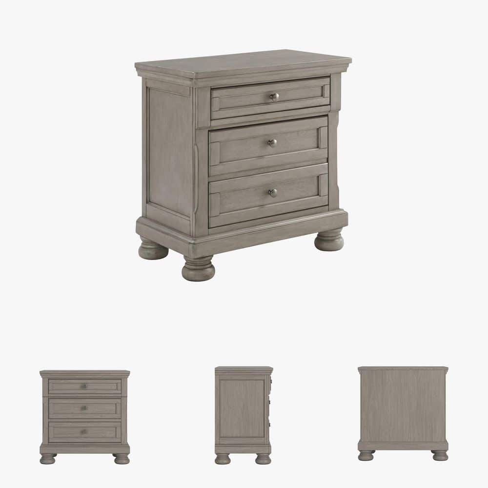 Lettner Gray 2-Drawers 28.75 in. W Nightstand - thumbnail 9