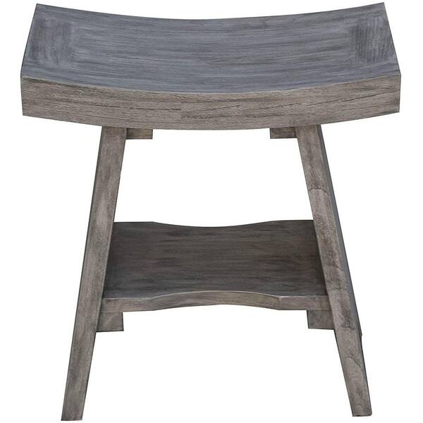 Contemporary Teak Shower Stool or Bench in Natural Finish