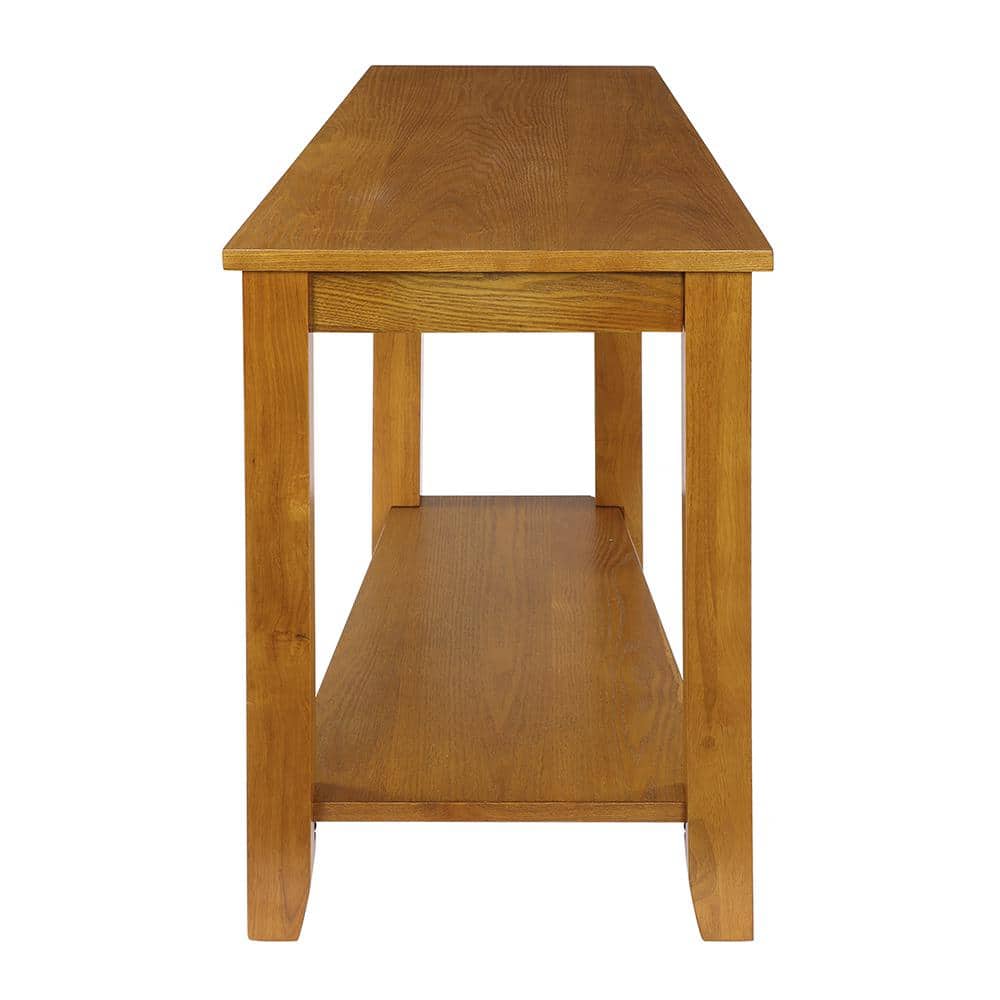 Elwell Oak Finish Rectangular Wood Chairside Table