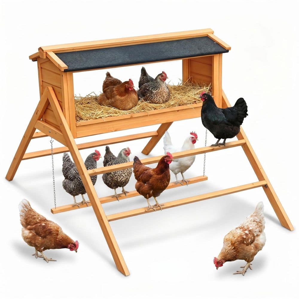 Chicken Nesting Box with Asphalt Roofing, Chicken Perch for Coop with Chicken Swing, Chicken Coop Accessories price history on PriceWatchPro