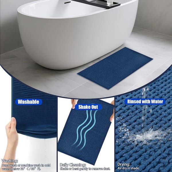 ilemong Bath Mat Quick Dry 15.7 in. x 23.6 in. Non-Slip Bathroom